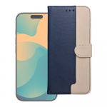 Raamat&uuml;mbris Xiaomi Redmi NOTE 15 5G Split Book tumesinine ja kreemikas