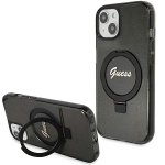 Guess Ring Stand Script Glitter MagSafe &Uuml;mbris jaoks iPhone 15 Plus / 14 Plus - must