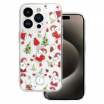 Kalėdinis skaidrus dėklas telefonui iPhone 16 Dizainas 1