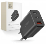 Tech-Protect NC30W laadija 2x USB-C PD 30W / USB-A QC 3.0 - must