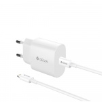 Devia wall įkroviklis Rocket PD 20W 1x USB-C baltas + laidas USB-C - Lightning