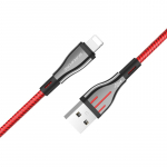 Borofone Highway BU23 USB-A&ndash;Lightning kaabel, 1.2 m, must ja punane