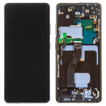 Ekranas Samsung G998 S21 Ultra su lietimui jautriu stikliuku ir rėmeliu Phantom Black originalus (used Grade C)