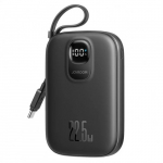 Power Bank Joyroom "JR-PBF17" juodas 10000mAh 22.5W (PD / QC3.0) + integruotas Type-C laidas