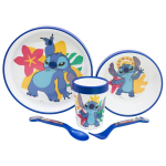 Disney Stitch libisemiskindel mikrolaineahjun&otilde;ude komplekt: taldrik, kauss, kruus, kahvel ja lusikas, 5 osa