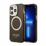 Guess kuldne Outline Translucent MagSafe &uuml;mbris jaoks iPhone 13 Pro Max - must