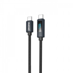 Dudao L7C USB-C - USB-C 100W Kaabel koos LED Display 1m - must