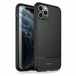 Crong Prestige Carbon &uuml;mbris seadmele iPhone 11 Pro, must