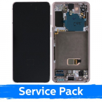 LCD ekraan &uuml;hilduv Samsung G991 S21 raamiga / Phantom Pink / (Service Pack)