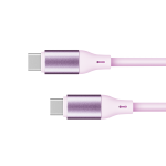 Kruger&Matz Basic USB-C&ndash;USB-C silikoonkaabel, 100 W, 1 m, roosa