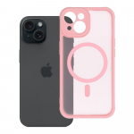 FULL MATTE MAG COVER &Uuml;mbris compatible with MagSafe jaoks IPHONE 15 jasny r&oacute;żowy