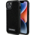 Karl Lagerfeld Rhinestone Logo Metal Plate &uuml;mbris jaoks iPhone 15 - must