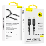 Blavec Kaabel Raptor braided - Type C to Lightning - PD 20W 2,4A 0,5 metres Apple CarPlay (CRA-CL24BG05) must-hall