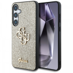 Guess Fixed Glitter Big 4G Metal Logo &uuml;mbris jaoks Samsung Galaxy S25 kuldne