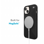 Speck Presidio2 Grip MagSafe &uuml;mbris seadmele iPhone 14 Plus, libisemiskindla haardega, Black / Black / White v&auml;rvikombinatsioon