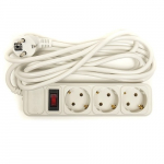 Extension cord 3m, 3 sockets, koos switch