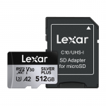 Lexar High-Performance Silver Plus microSDXC m&auml;lukaart 512 GB + adapter