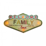 RETRO metallist silt LED Welcome Family Forever Light