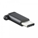 Adapteris Micro USB (moteri&scaron;kas) į Type-C (vyri&scaron;kas) raktų pakabukas juodas