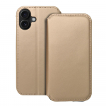 DUAL POCKET knygos tipo dėklas telefonui IPHONE 16 Plus auksinis