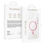 Liavec Glossy Magsafe Clear &Uuml;mbris do Iphone 13/14 r&oacute;żowy