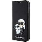 KARL LAGERFELD KLBKP14XSANKCPK IPHONE 14 PRO MAX 6.7 "KNYGUTĖS TIPO DĖKLAS JUODAS/JUODAS SAFFIANO KARL & CHUPETTE