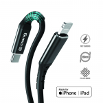 Crong Armor Link MFi USB-C&ndash;Lightning kaabel, 1.5 m, 3 A, must
