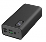 I&scaron;orinė baterija POWER BANK Platinet 30000mAh (4xUSB; 1xType-C; QC3.0 22,5W) juoda