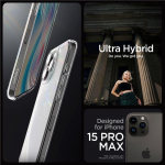 Spigen Ultra Hybrid &Uuml;mbris jaoks iPhone 15 Pro Max - Clear Matte