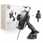 Tech-Protect CM15W-V1 Car Phone Hoidja koos 15W Induktiivne Laadija jaoks Cockpit/Air Vent - must