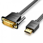 HDMI do DVI Kaabel (24+1) Vention ABFBF 1m, 4K 60Hz/ 1080P 60Hz (must)
