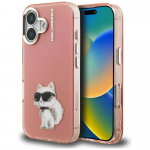 Karl Lagerfeld IML Aquarelle Choupette & Logo iPhone 16 &Uuml;mbris - roosa