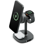 Įkrovimo stotelė Energea MagArctic Stand 4w1 Qi2 su au&scaron;inimu ir laidu grafitinis