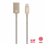 Kanex DuraBraid punutud alumiiniumist USB-C&ndash;USB-A 3.0 adapter, kuldne