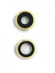 iPhone 11 kameros stikliukas su rėmeliu Yellow (2pcs) ORG