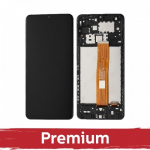 Ekranas skirtas Samsung A125 A12 juodas su rėmeliu OEM