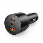 Orico PowerLink 165W USB-A + 2x USB-C autolaadija - must