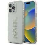Karl Lagerfeld IML Rhinestones Logo iPhone 16 Pro &Uuml;mbris - Clear