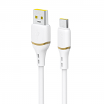 Dudao L25T USB-A - USB-C Silicone Kaabel 5A 1m - valge