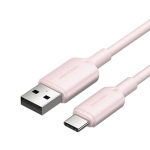 USB 2.0 A to USB-C 3A kaabel Vention CTQPH 2M (roosa)