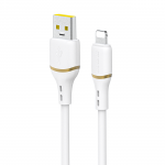 Dudao L25L USB-A - Lightning kaabel 1m 30W pehme silikoonpunutisega - valge