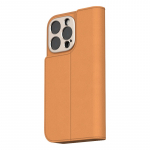 Moshi Overture MagSafe &uuml;mbris seadmele iPhone 16 Pro, eemaldatava vegannahast rahakotiga, Caramel Brown v&auml;rvitoonis