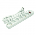 Extension cord 5m, 6 sockets, koos switch