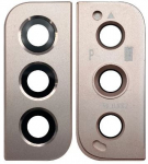 Samsung S906 S22 Plus kameros stikliukas su rėmeliu Pink Gold ORG