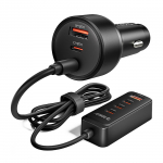 Orico ChargeClip 108W autolaadija 2x USB-A + 4x USB-C klambriga - must