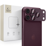 Tech-Protect Camfull Fit+ karastatud klaasist kaamerakaitse iPhone 18 Pro jaoks, bordoopunane