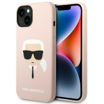 Karl Lagerfeld Silicone Karl's Head MagSafe &Uuml;mbris jaoks iPhone 14 Plus - Light roosa