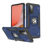 Wozinsky Ring Armor Case Kickstand Tough Rugged Cover for Samsung Galaxy A72 4G sinine