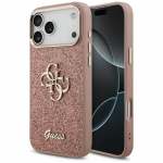 Guess Fixed Glitter Big 4G Metal Raamiga &Uuml;mbris jaoks iPhone 17 Pro Max - Roosa