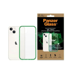 PanzerGlass ClearCase antibacterial &uuml;mbris with Military Grade certificate jaoks iPhone 13 / 14 / 15 - l&auml;bipaistev roheline